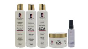 AlphaHall S.O.S Shampoo e Condicionador e Máscara e Leave-in e Sérum Antienvelhecimento