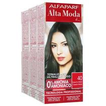 Alta Moda Alfaparf kit c/3 Tonalizantes 40 Castanho Médio 120g Alta Moda Alfaparf kit c/3 Tonalizantes 40 Castanho Médio 120g