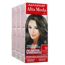 Alta Moda Alfaparf kit c/3 Tonalizantes 50 Castanho Claro 120g