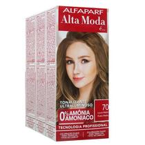 Alta Moda Alfaparf kit c/3 Tonalizantes 70 Louro Mèdio 120g