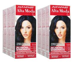 Alta Moda Alfaparf kit c/6 Tonalizante 111 Preto Azulado 120g