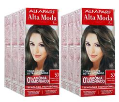 Alta Moda Alfaparf kit c/6 Tonalizante 50 Castanho Claro 120g