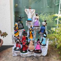 Altar Congá com 12 Orixás de 10 cm Umbanda Branco e Prata