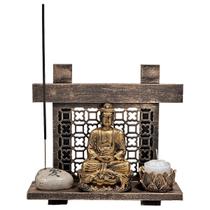 Altar Kit Zen Buda Castiçal Incensário Pedra Japonesa Amor