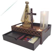 Altar Oração Suporte De Bíblia E Vela C/ Gaveta Envio Rápido - Perli Designer