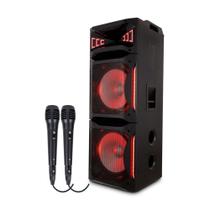 Alto Falante Acústico Ex Bass Flash Lights Philco PCX30000 Com 02 Microfones