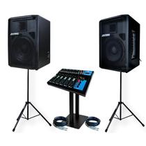 Alto falante ativa passiva som 12" 500w datrel tripé mesa