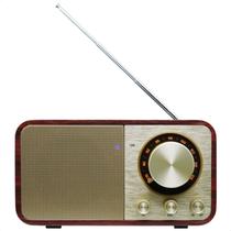 Alto-falante Bluetooth BentMax FM Radio Vintage com SD/USB Walnut