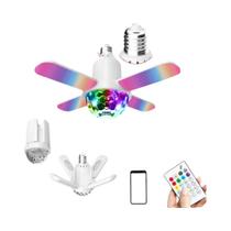 Alto-falante Bluetooth com Lâmpada LED E27 Dobrável - Controle Remoto e Luz de Teto