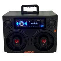 Alto falante Bluetooth entrada USB portátil com controle remoto