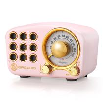 Alto-falante Bluetooth Greadio Retro Vintage Radio FM rosa