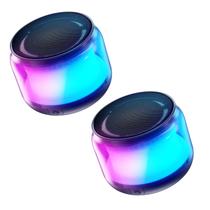 Alto-falante Bluetooth LENRUE portátil com luzes coloridas (2 unidades)