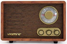 Alto-falante Bluetooth LoopTone AM FM Retro Radio Wood Brown