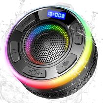 Alto-falante Bluetooth para chuveiro, alto-falante portátil sem fio IP7 à prova d'água com ventosa, luzes LED dinâmicas e emparelhamento estéreo duplo, alto-falante de banheiro sem usar as mãos com microfone para banheiro, praia, ao ar livre, 10H Alto-falante Bluetooth para chuveiro, alto-falante portátil sem fio IP7 à prova d'água com ventosa, luzes LED dinâmicas e emparelhamento estéreo duplo, alto-falante de banheiro sem usar as mãos com microfone para banheiro, praia, ao ar livre, 10H