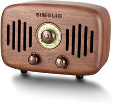 Alto-falante Bluetooth Retro Vintage SIMOLIO - 2x8W Estéreo