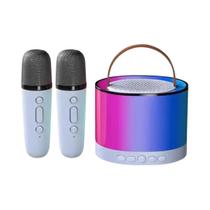 Alto-falante Bluetooth Sem Fio Para Crianças RGB Máquina De Karaokê Portátil Com 2 Microfones Para