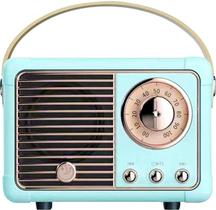 Alto-falante Bluetooth SpringFlora Retro Vintage Blue com bateria de 400 ml