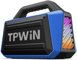Alto-falante Bluetooth TPWIN portátil 80W impermeável azul