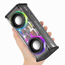 Alto-falante Bluetooth Vythorq V8 10W com luzes LED TWS/TF Preto