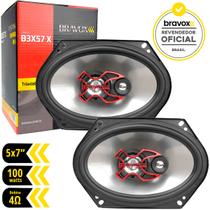 Alto Falante Bravox 5x7 Polegadas Triaxial 100w B3x57x Par C Cor:B3X57X