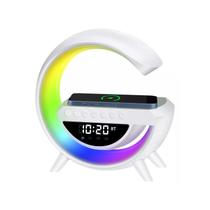 Alto-falante de mesa RGB com carregador sem fio com alto-falante Bluetooth