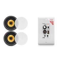 Alto-falante de teto Pyle PDIC68FG 6,5" bidirecional 300W com Crossover Black