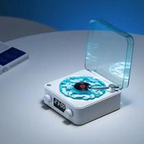 Alto-falante Doffirs 2024 Aqua Record Player com luz noturna e hora Alto-falante Doffirs 2024 Aqua Record Player com luz noturna e hora
