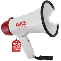 Alto-falante megafone Pyle 30W PA Bullhorn com sirene e luzes LED