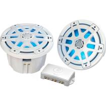 Alto-falante Poly-Planar MA-OC8 8 redondo à prova d'água LED iluminado em branco