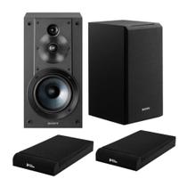 Alto-falante Sony SSCS5, sistema de estante de livros de 3 vias e 3 drivers, preto