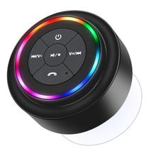Alto-falantes de chuveiro Bluetooth HAISSKY, alto-falante portátil sem fio com ventosa, alto-falante IP67 à prova d'água com luz LED, combina facilmente com telefones, tablets, computadores, presente para homens e mulheres