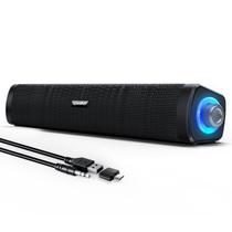 Alto-falantes de computador Uakinat alimentados por USB com auxiliar e LED de 3,5 mm