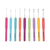 Alumínio Crochet Hooks Kits com alça macia, Fio Weave Knitting Needles Set, DIY Costura Weaving Tool Alumínio Crochet Hooks Kits com alça macia, Fio Weave Knitting Needles Set, DIY Costura Weaving Tool