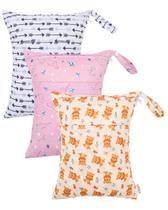 ALVABABY, 3 peças de sacos úmidos e secos, impermeáveis, reutilizáveis, 30x36cm