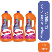 Alvejante Sem Cloro Ultra Remoçao 1,5l Suprema Kit Com 3 Unidades