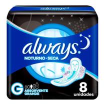 Always absorvente noturno cobertura seca g com abas de 8 unidades - PROCTER & GAMBLE