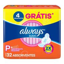 Always absorvente suave p com abas de 32 unidades