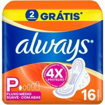 Always Suave Absorvente com Abas Tamanho P 16 Unidades