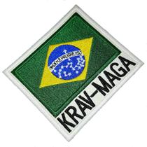 AM059T 01 Krav-Maga Bandeira Brasil Patch Bordado Termocola