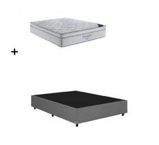 ama Base Box Casal Camurça Cinza Colchão Freedom Molas Ensacadas 138x188 Ortobom