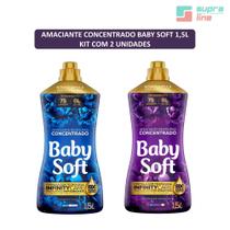 Amaciante Concentrado Baby Soft 1,5L (azul e roxo) - kit c/ 2 unds
