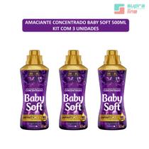 Amaciante Concentrado Baby Soft 500ml (roxo) - kit c/ 3 unds