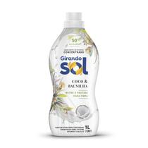 Amaciante Concentrado Coco E Baunilha Girando Sol 1L, Amaciante De Roupas Concentrado, Branco, Nutre E Protege Cada Fibr Amaciante Concentrado Coco E Baunilha Girando Sol 1L, Amaciante De Roupas Concentrado, Branco, Nutre E Protege Cada Fibr