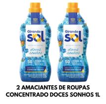 Amaciante de Roupas Concentrado 1L -Girando Sol (Coco Baunilha Hipoalergenico Doces Sonhos)
