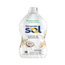 Amaciante de Roupas Girando Sol Concentrado 1,5 Litro Coco e Baunilha