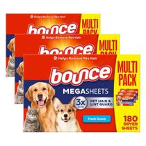 Amaciante em Lenços Bounce Mega 3X Proteção Contra Pelos de Animais 180 Unidades Amaciante em Lenços Bounce Mega 3X Proteção Contra Pelos de Animais 180 Unidades