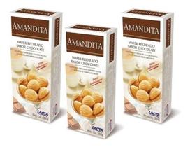 Amandita Wafer Recheado Chocolate 200g - Lacta Com 3