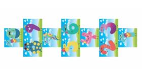 Amarelinha Infantil em Adesivo- Numeros Coloridos Divertidos fundo Ceu