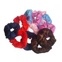 Amarrador de cabelo veludo Scrunchies Rabicó Fluflu 12 peças