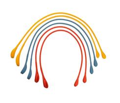 Amarradores em Silicone Coloridos 6 Peças 30cm - Oikos